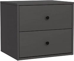 Mio Tesoro Mini 2-Drawer Nightstand 49×43 Black