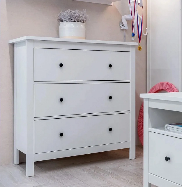 SAGA 3-Drawer Chest, White