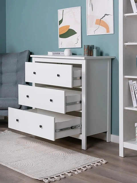 SAGA 3-Drawer Chest, White