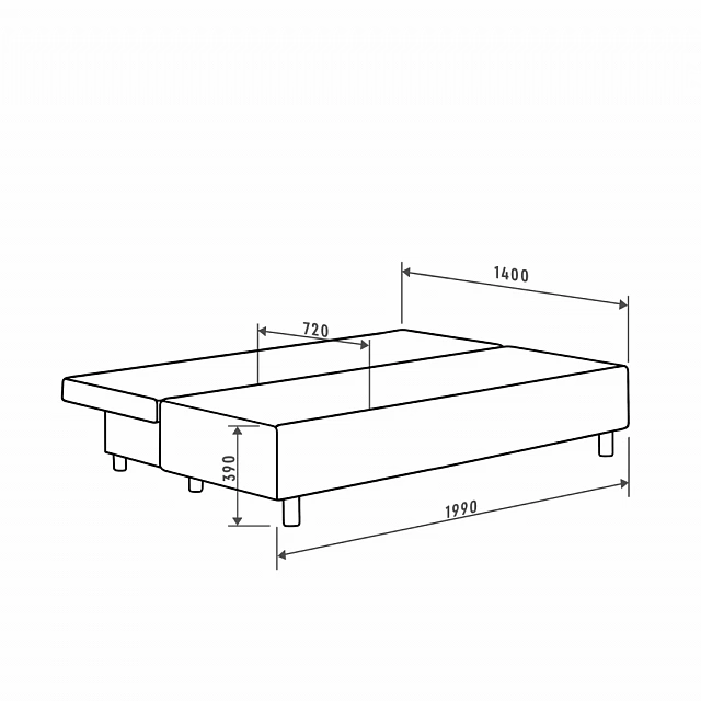 Sofa Bed SAARI , Grey