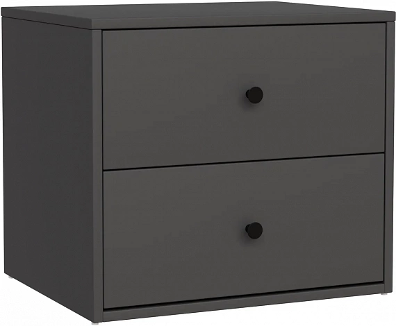 Mio Tesoro Mini 2-Drawer Nightstand 49×43 Black
