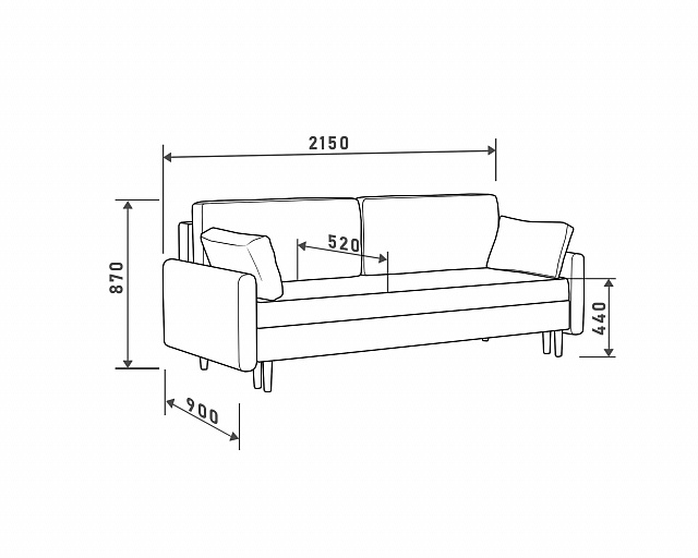 OLIVER Sofa Bed, Light Greige