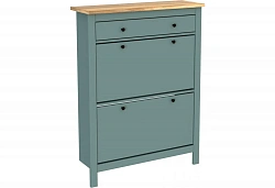 SAGA Shoe Cabinet 92×122 cm, Dark Turquoise / Ash
