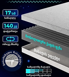 CARBON 140×200 სმ მატრასი — ზამბარების გარეშე კომფორტი და თანამედროვე ორთოპედიული მხარდაჭერა