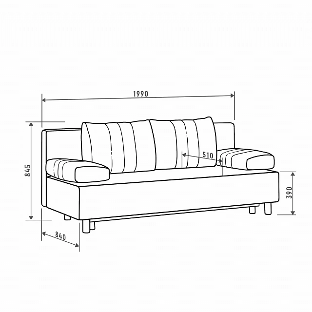 Sofa Bed SAARI, Dark Green