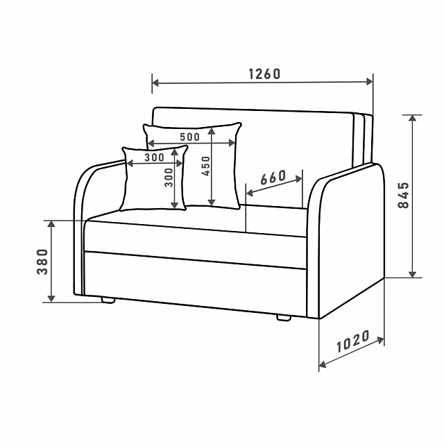 ANRI SB2 Sofa Bed, Grey