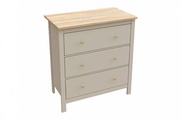 SAGA Chest of Drawers with 3 Drawers — Cashmere / Ash