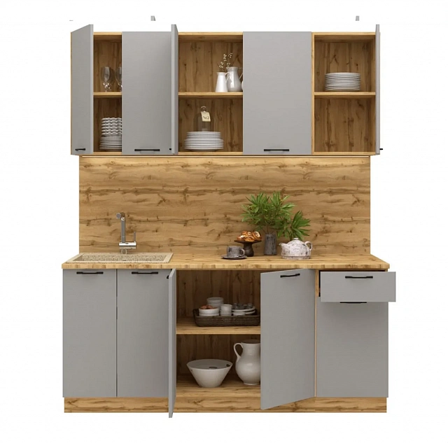OSLO MDF Kitchen Set (Grey) 1.8 m