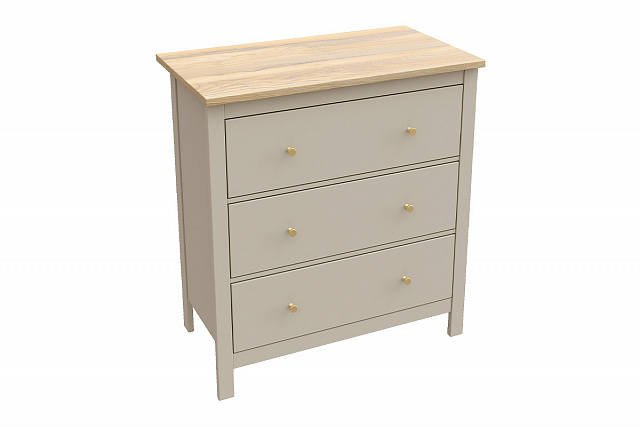 SAGA Chest of Drawers with 3 Drawers — Cashmere / Ash