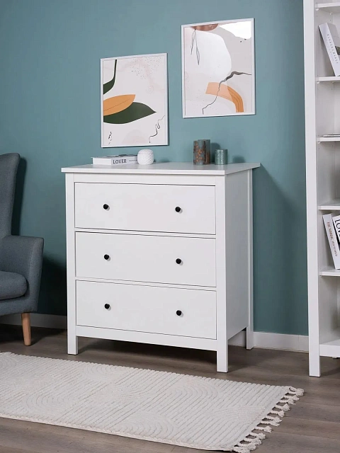 SAGA 3-Drawer Chest, White