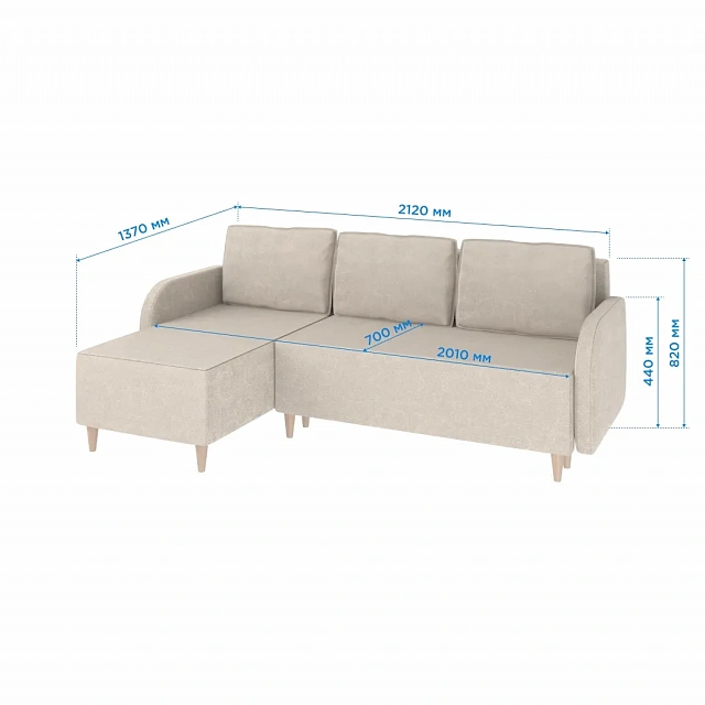 Sofa Bed VELKE SB3CHL Dark Blue Corner 