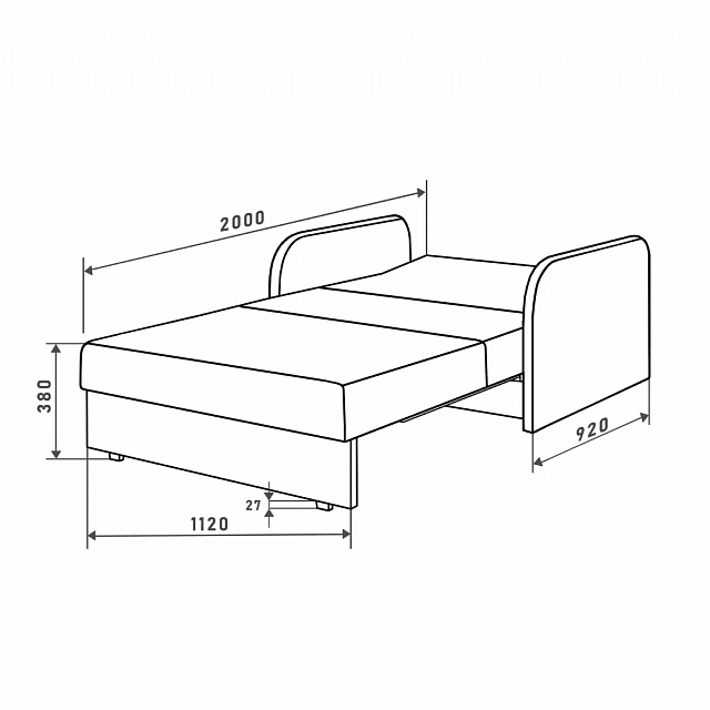 Sofa Bed ANRI SB2, Terracotta