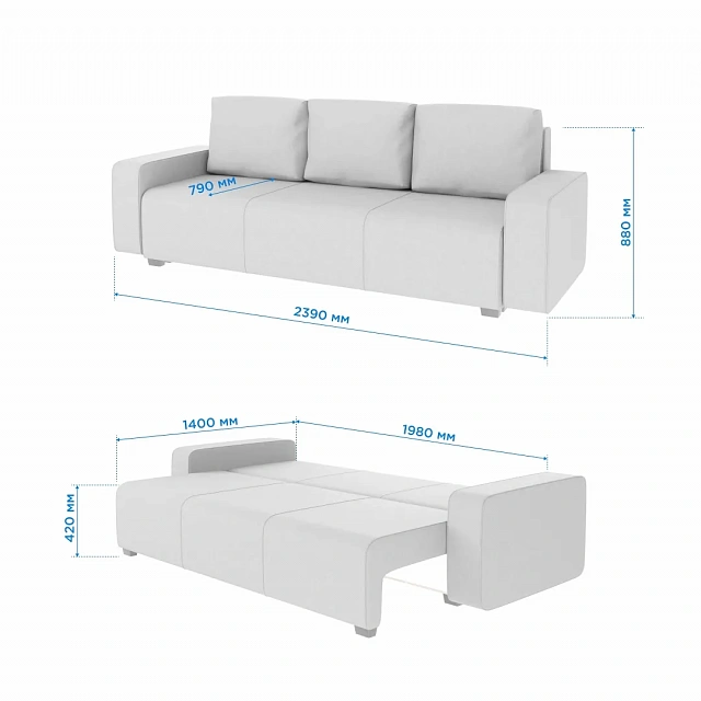 Sofa Bed AURINKO SB3  — Gray