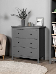 SAGA Chest of Drawers with 3 Drawers — Grey